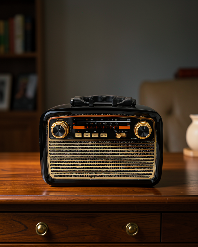 Müzik Kutusu Bluetooth Bağlantılı El Fenerli Nostaljik Tasarım UCZNOSTALJİKR2-1