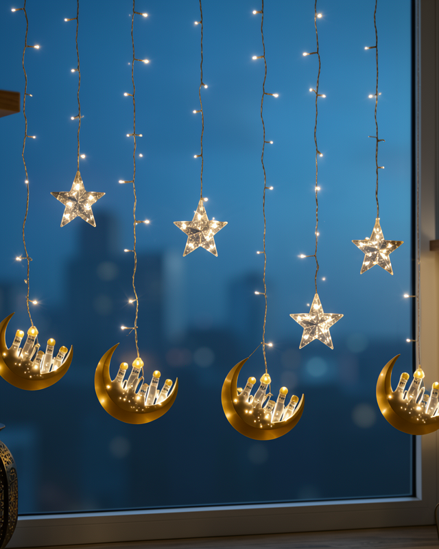 LED Işık Hilal ve Yıldız Figürlü Dekor 3 metre XXUCZZZRAMAZANLEDİ-4