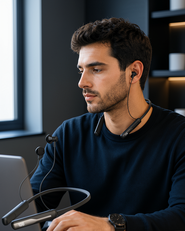 Boyun Askılı Kulaklık Bluetooth 5.4 Manyetik Type C Şarjlı