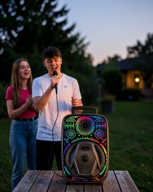 Bluetooth Hoparlör 8 İnç RGB Işıklı Mikrofonlu UCZZZLF3880HOPARLÖR-1
