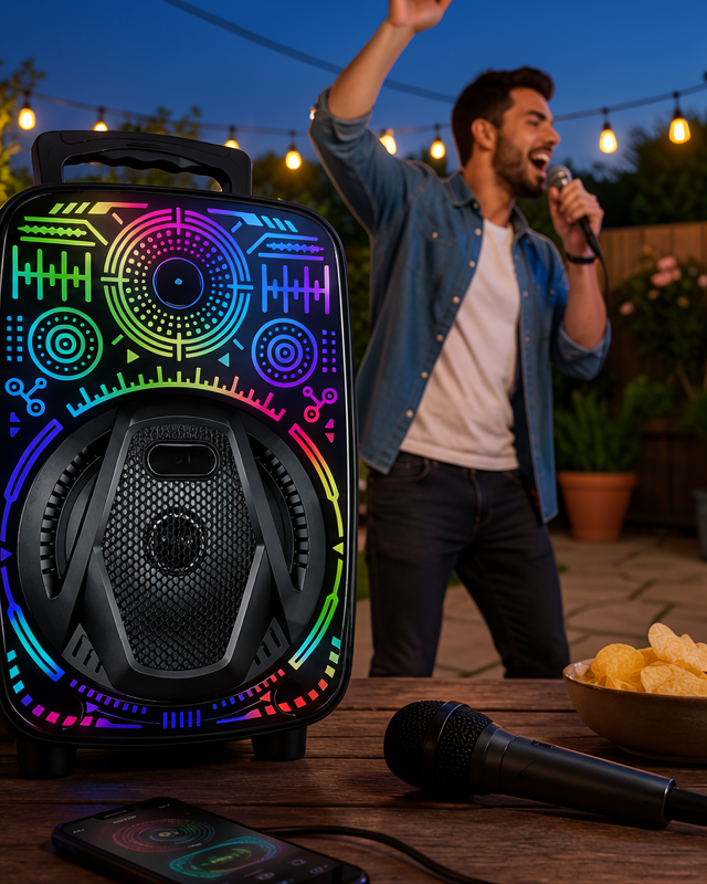 8 İnç RGB Işıklı Taşınabilir Bluetooth Hoparlör UCZZZLF3880HOPARLÖR