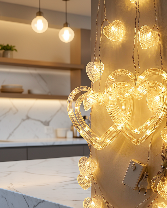 LED Işık Kalp Şeklinde 3 Birim