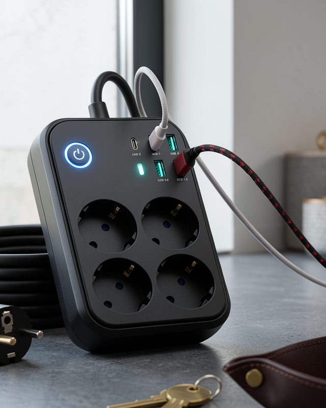 Akım Korumalı Uzatma Prizi 4 USB 2 Type-C Model: UCZZZCOKLUAKIMKORUMAPRİZ3441-4