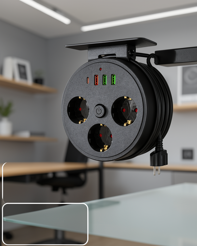 3 Prizli Akım Korumalı USB ve Type-C Girişli 2 Metre Kablo
