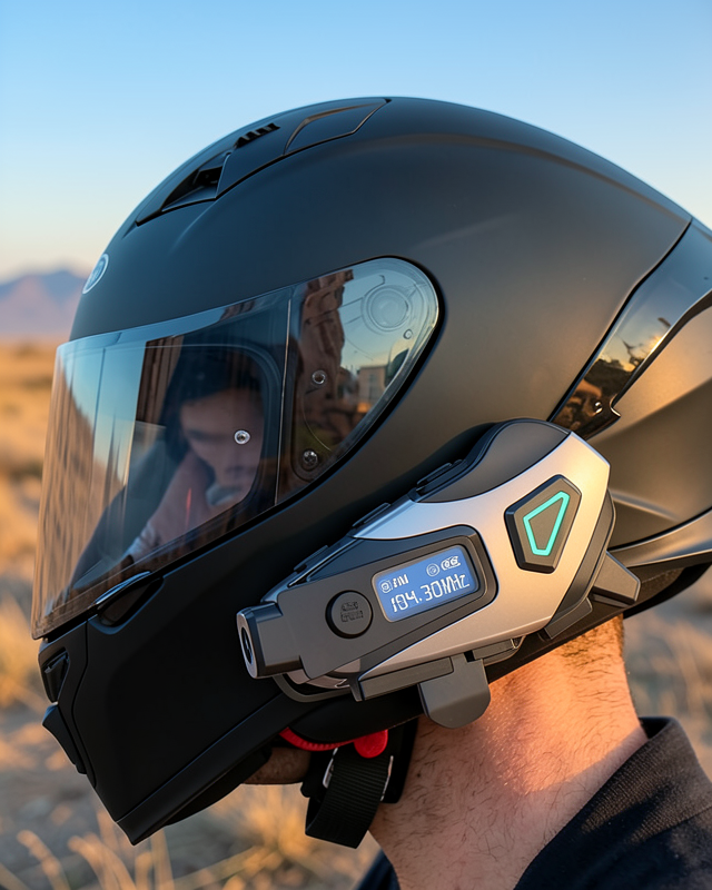 Kask İçi Kablosuz Kulaklık IPX8 Su Geçirmez LED Ekranlı