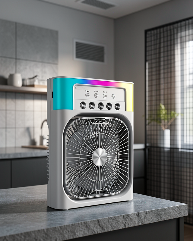 Su Buharlı Mini Klima Fan RGB Işıklı 5005-3