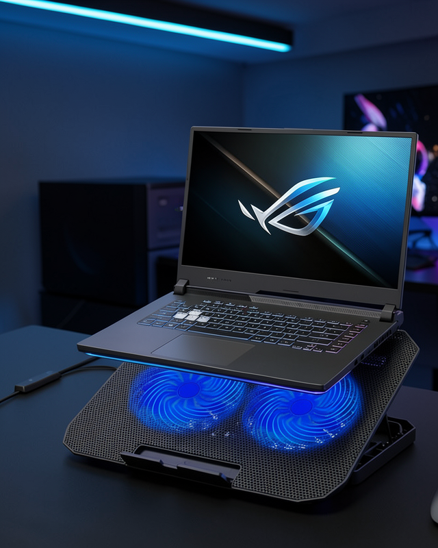 Çift Fanlı Laptop Soğutucu 17 İnç Uyumlu 8 Kademeli Ayarlı