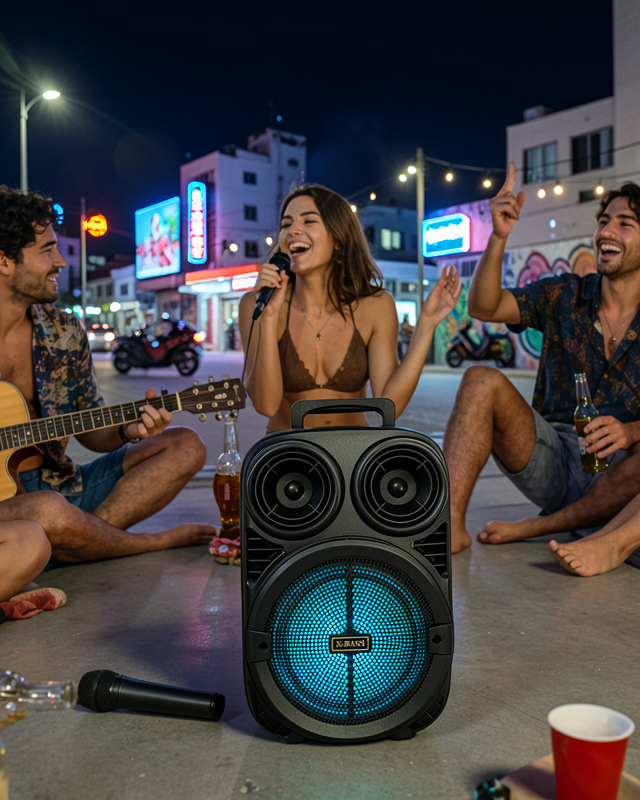 Taşınabilir Bluetooth Hoparlör Mikrofonlu RGB Işıklı 6.5 İnç UCZZZBT612SPEAKER-3