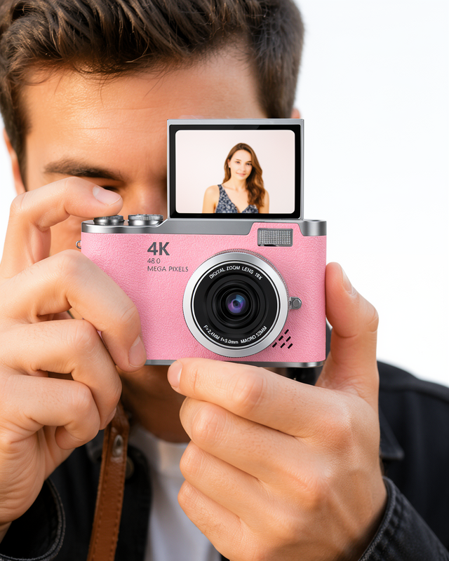 Dijital Kamera 48 MP Flip Ekran 18x Zoom UCZZZLK007FOTOĞRAFMAKİNESİPEMBE-3