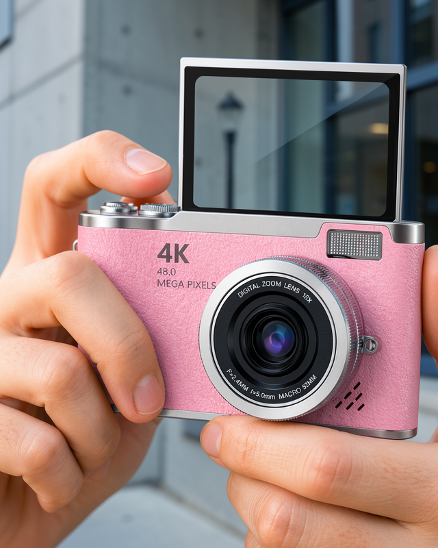 48 MP Kamera 18x Zoom Flip Ekran Dijital Fotoğraf Makinesi