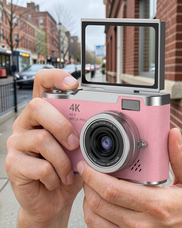 48 MP Dijital Kamera Flip Ekran 18x Zoom UCZZZLK007FOTOĞRAFMAKİNESİPEMBE