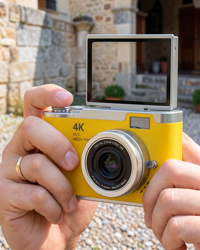 48 MP Dijital Kamera Flip Ekran 18x Zoom UCZZZLK007FOTOĞRAFMAKİNESİSARI-3