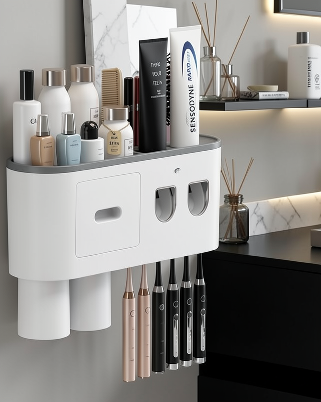 Diş Fırçası Tutucu 6 Yuvalı Çift Hazneli Model UCZZZDİŞFIRÇATUTUCU-5