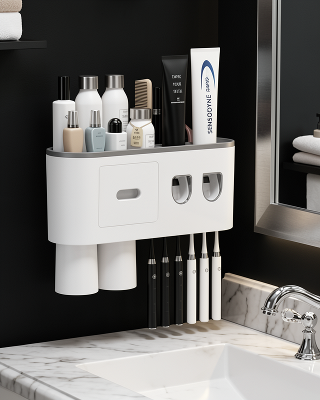 Diş Fırçası Tutucu 6 Fırçalık Çift Dispenserli UCZZZDİŞFIRÇATUTUCU-2