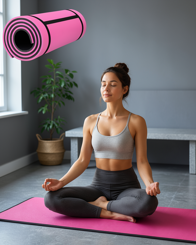 10 mm Pilates Matı Kaydırmaz Yüzey UCZZZ10MMYOGAMATIPEMBE-1