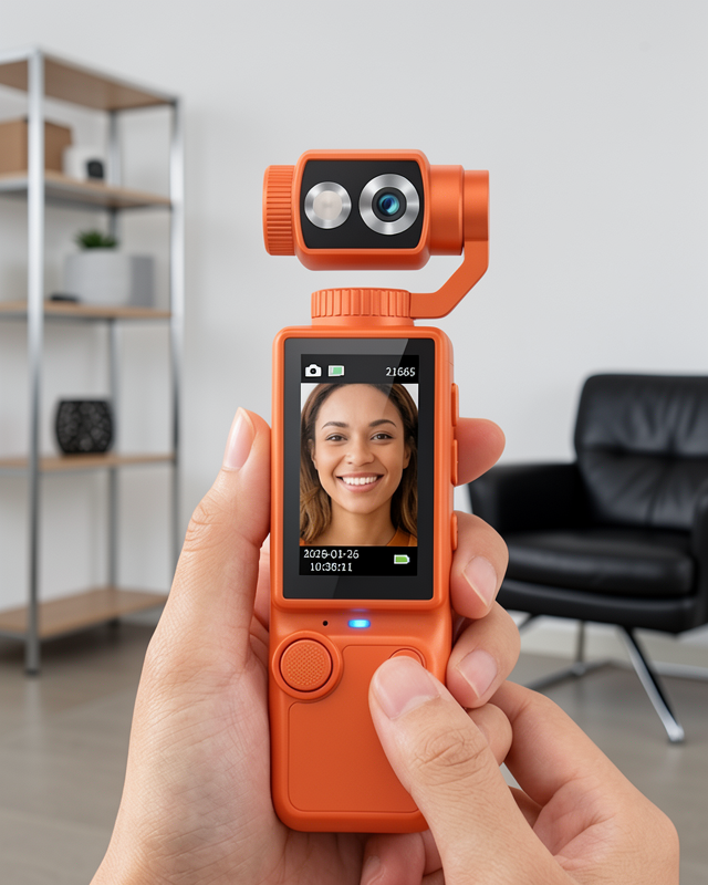 Taşınabilir 4K Gimbal Kamera 180 Derece Döner Lens UCZZZQ8AKSİYONKAMERA-4