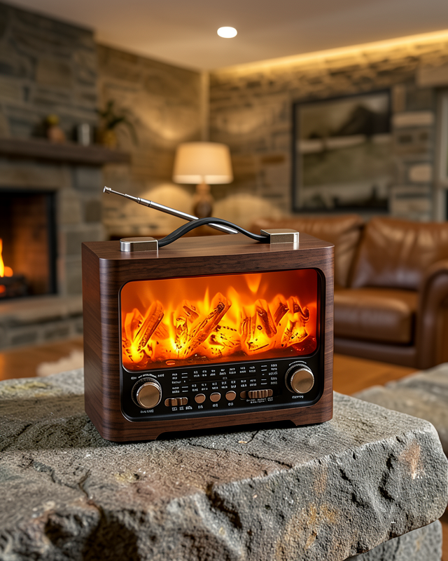 Retro Şömine Tasarımı Bluetooth Hoparlör UCZZZFP821-3