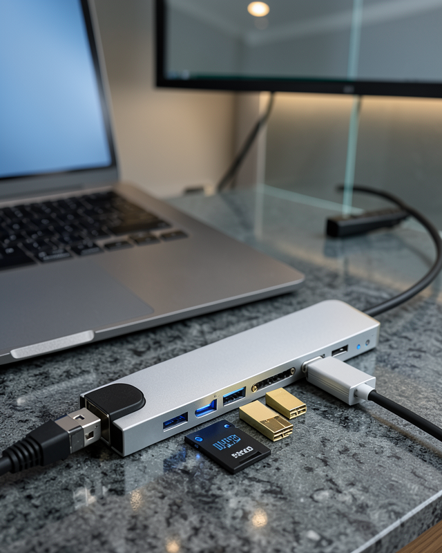 8 Port Type C Hub USB HDMI RJ45 SD TF Kart Okuyucu UCZZZMACBOOKDÖNÜŞTÜRÜCÜ-1