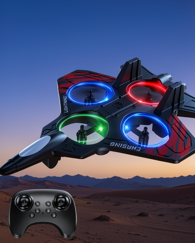 Uzaktan Kumandalı Drone Fighter Jet Tasarımı LED Işıklı UCZZZ14AGESUÇAKDRONE