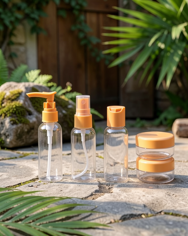 5 Parça Taşınabilir Seyahat Banyo Seti 30 ml Şeffaf Şişe Takımı