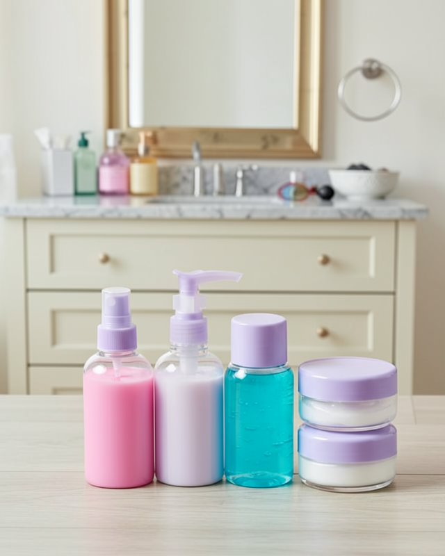 5 Parça Şeffaf Seyahat Kozmetik Seti 30 ml