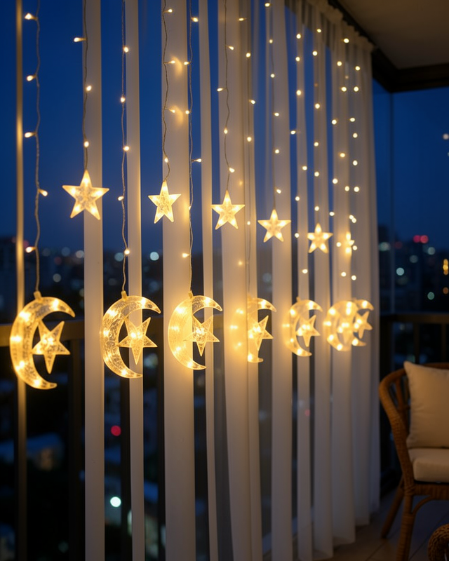 LED Perde Işık Hilal Yıldız Dekorasyonu UCZZZAYYILDIZDEKORATİF-3
