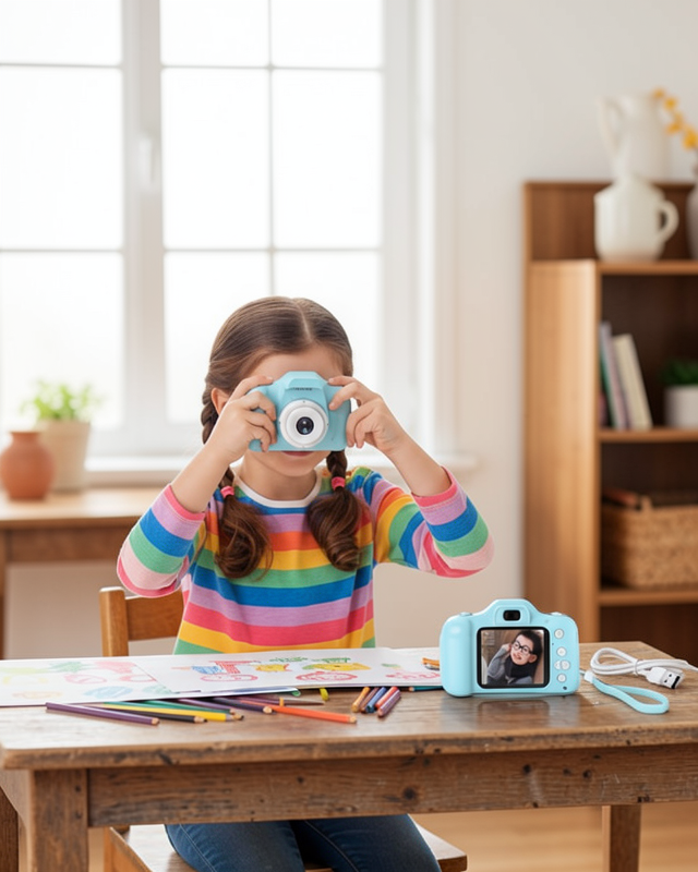 Mini Kamera Mavi HD Video ve Fotoğraf Çekimli UCZZZÇOCUKKAMERASIMAVİ-11