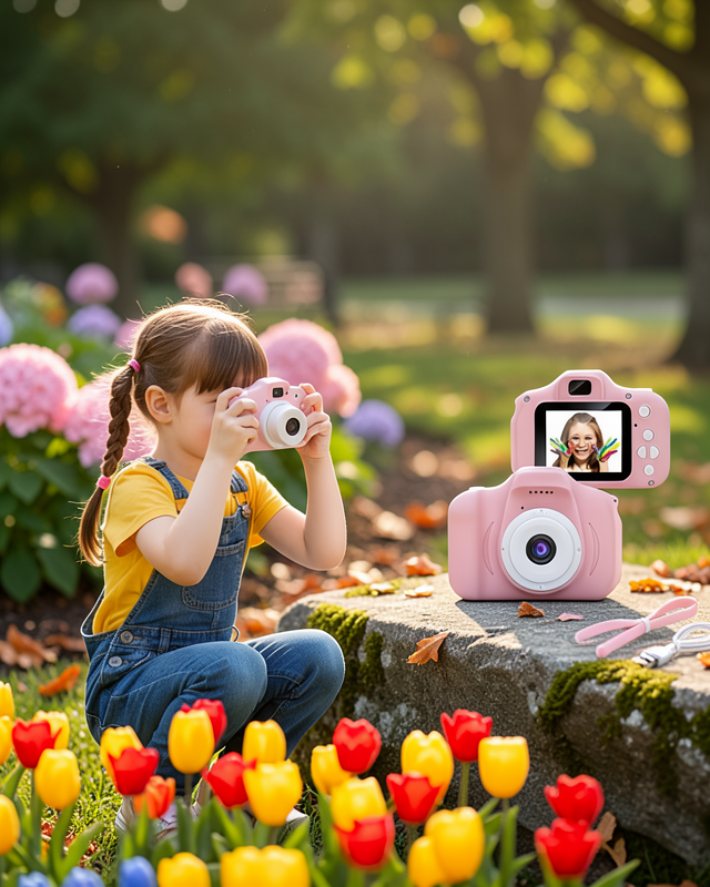 Şarjlı Mini Kamera HD Video ve Fotoğraf Çekimli UCZZZÇOCUKKAMERASIPEMBE-12