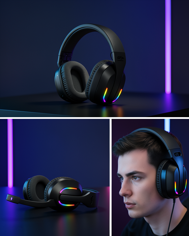 Kablosuz Oyuncu Kulaklığı RGB Aydınlatmalı UCZZZPGB500BLUETOOTHOYUNCUKULAKLIĞI-4