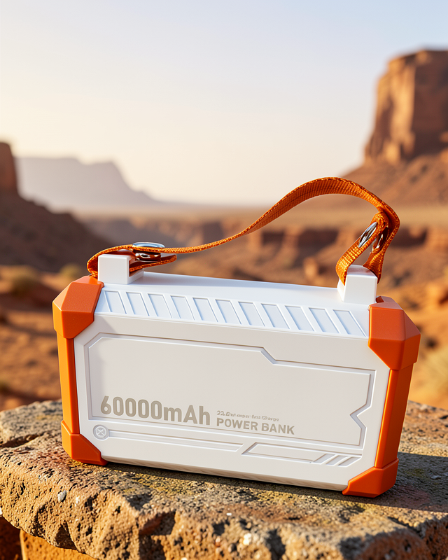 60000 mAh 22.5W Hızlı Şarjlı Çift USB-C Dahili Kablolu Güç Bankası