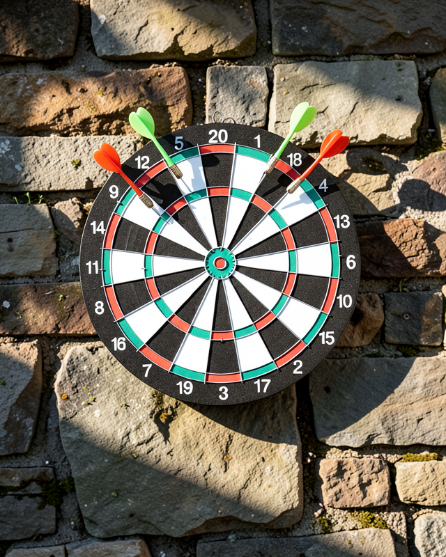 15 İnç Dart Tahtası 4 Metal Uçlu Ok Uygun Ahşap Gövde UCZZZ15İNÇDART