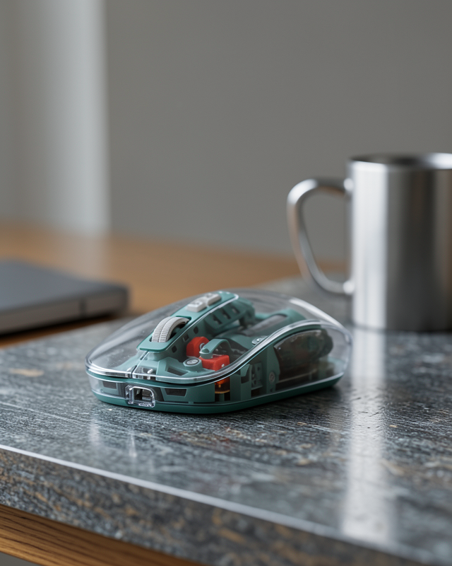 Kablosuz Şeffaf Mouse Bluetooth ve 2.4G USB Destekli UCZZZM223MOUSEYEŞİL-1