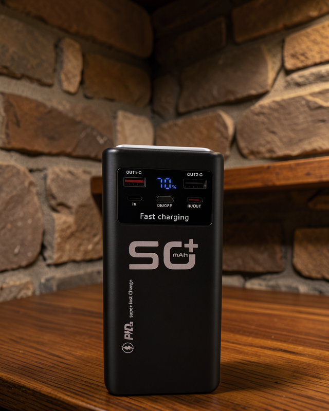 50.000 mAh Taşınabilir Powerbank 22,5 W Hızlı Şarj 4 Dahili Kablo Model