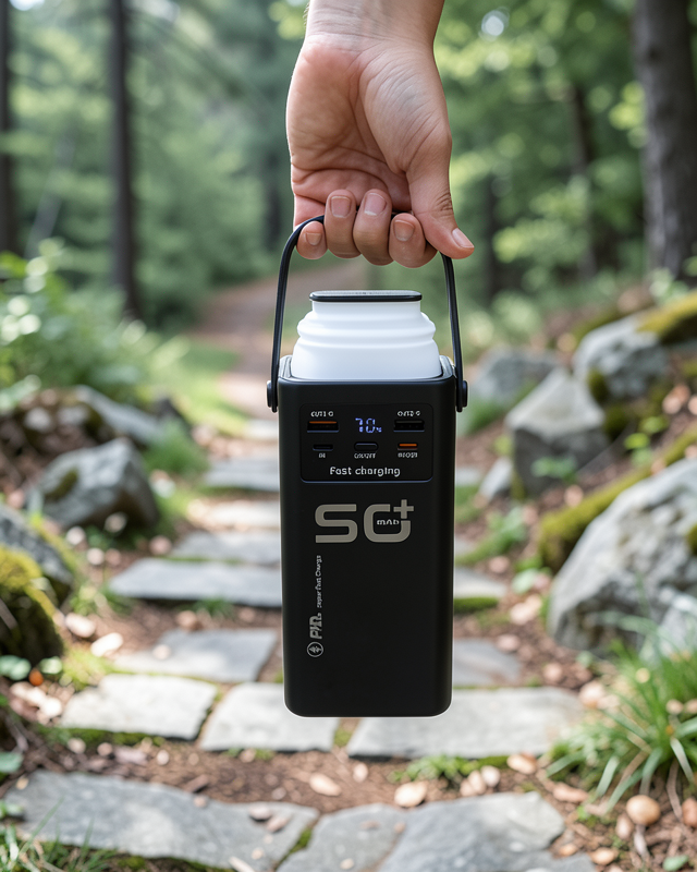 Powerbank 50.000 mAh 4 Dahili Kablo Dijital Gösterge LED Aydınlatmalı