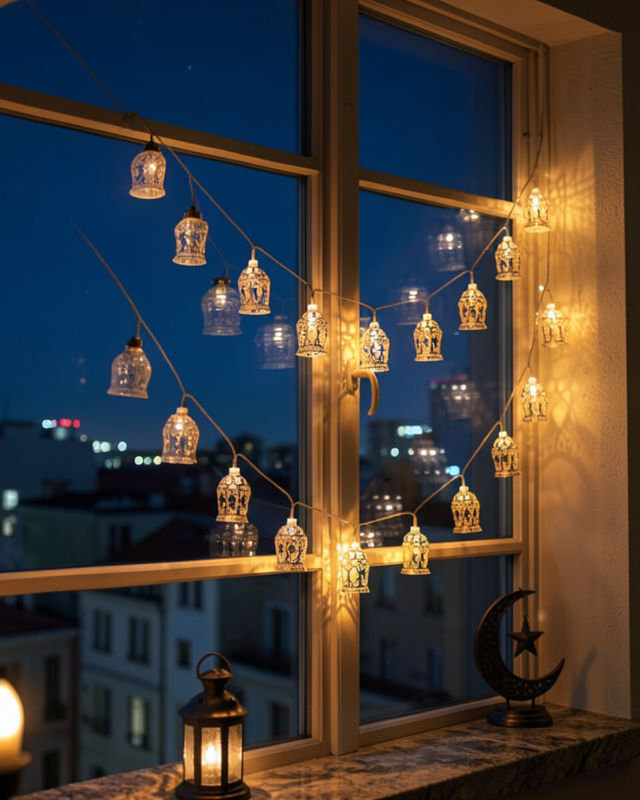 LED Işık Zinciri Cami Figürlü Pilli Sıcak Sarı UCZZZCAMİRAMAZANLEDIŞIK-3