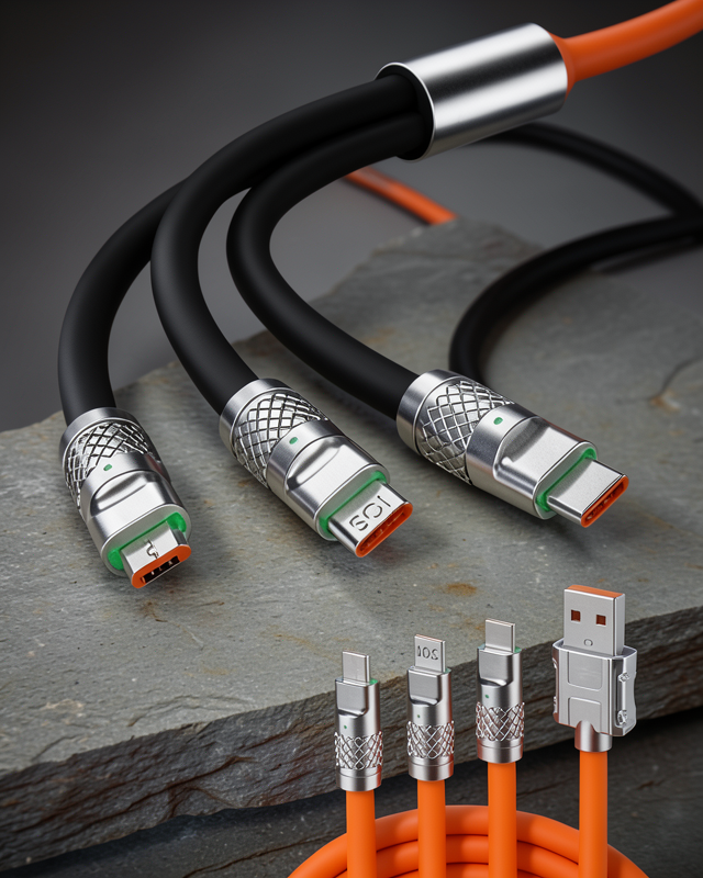 120W 3 İnç 1 Uyumlu Silikon Şarj Kablosu XXUUCZZZS219ŞARJKABLOSUUUUUUU-3-1