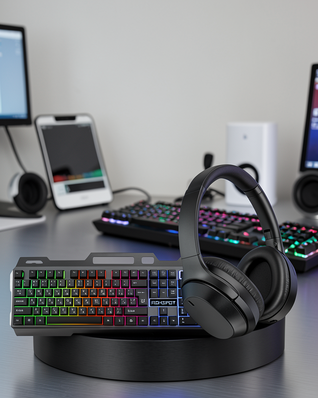 Işıklı Klavye Mouse ve Bluetooth Kulaklık Seti XUCZZZKULAKLIKKLAVYESET