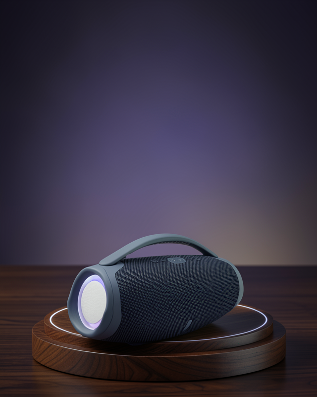 Taşınabilir Suya Dayanıklı LED Efektli Bluetooth Hoparlör UCZZZBOMBOX3PROMAVİ-1