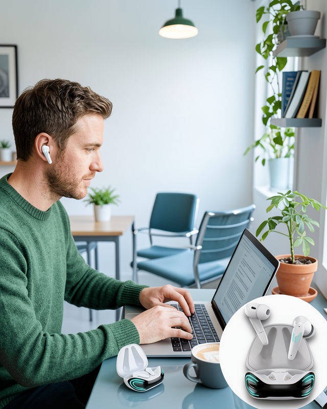 Kablosuz Bluetooth Kulaklık ANC ve ENC Teknolojili UCZZZK68BEYAZ-1-1