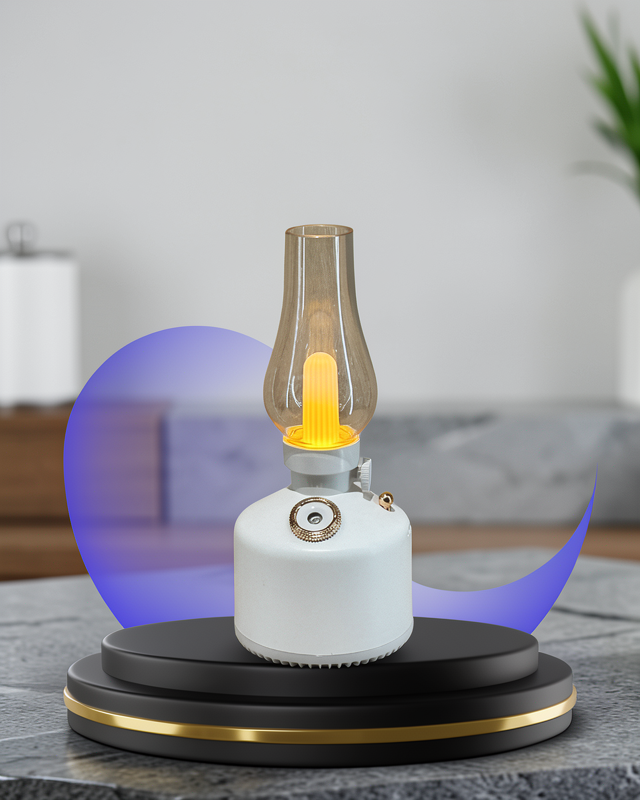 Hava Nemlendirici 280 ml Tanklı Retro Gaz Lambası Tarzı USB Şarjlı
