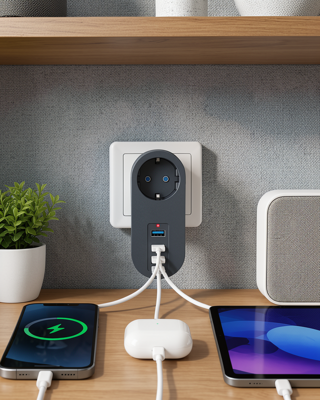 Isıya Dayanıklı 3 USB Portlu Priz UCZZZ3400PRİZ-3