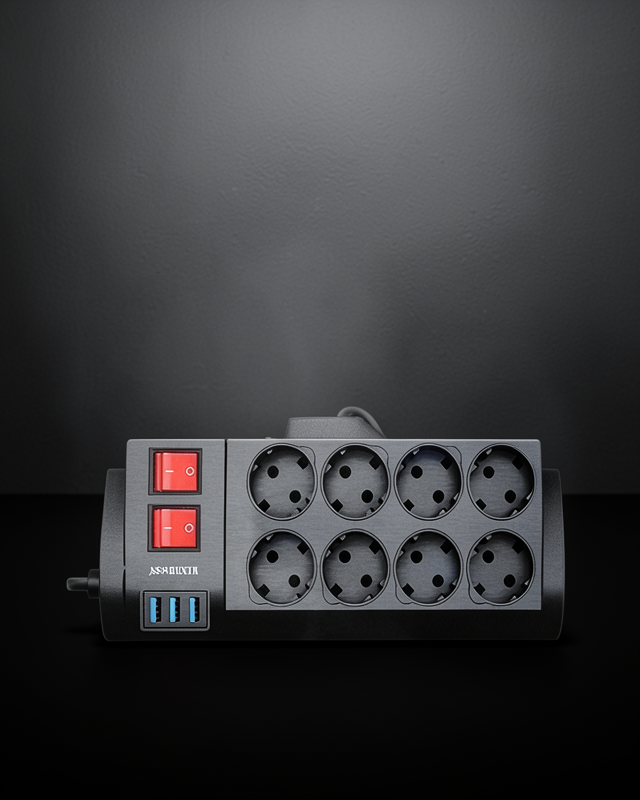 Akım Korumalı 8 Priz 3 USB Uzatma Kablosu 2 Metre UCZZZ8LİPRİZ-2