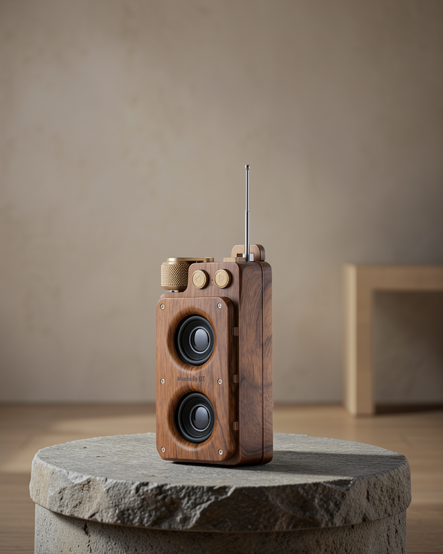 Ahşap Tarzı Kablosuz Hoparlör 5W Bass TF USB AUX UCZZZA8SPEAKER-2