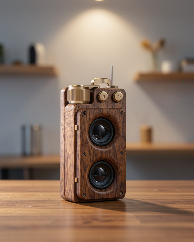 Retro Ahşap Görünümlü Bluetooth Hoparlör 5W Çift Stereo UCZZZA8SPEAKER