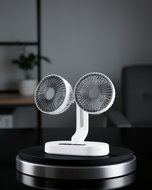 USB Şarjlı Çift Kafalı Vantilatör XUCZZZSP01FAN-1