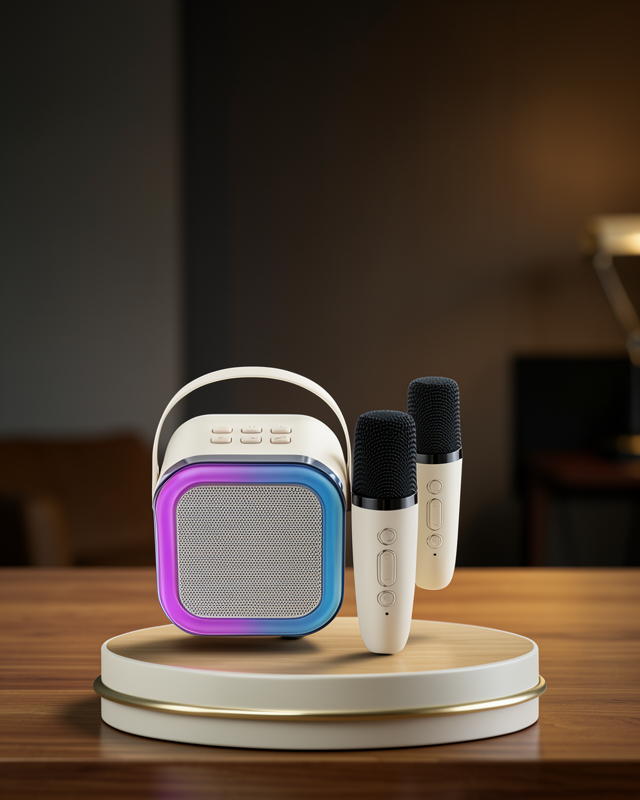 Bluetooth Karaoke Hoparlör Renkli LED Işıklı Type-C Şarjlı