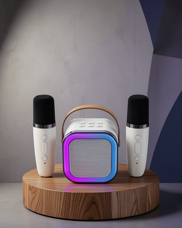 Taşınabilir Karaoke Hoparlör Bluetooth 5.0 ve Çift Mikrofonlu